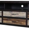 Retro Distressed Wooden TV Stand For TVs Up To 65", Entertainment Center Media Console With 6 Drawers And 3 Shelves For Living Room - Black - Image 10
