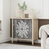2 Door Carved Storage Cabinet With Adjustable Shelf, Accent Furniture For Living Room, Hallway, Kitchen - Black / Natural - Image 2