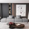 Modern Oversized Modular Sectional Sofa With 2 Ottoman And 2 Seat, Sparkling Chenille Fabric Soft Cushion Sofa With 4 Pillows, 4 Pieces Diy Combination Tufted Sofa, No Assembly Required - Gray - Image 14