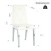 Modern Light Luxury Dining Chair (Set of 2) Upholstery With Electroplated Legs - White - Image 2