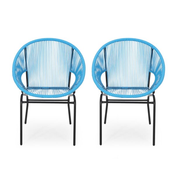 Modern Nusa Chair Outdoor Seating Woven Rope - Blue
