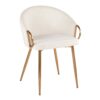 Claire - Contemporary Glam Chair (Set of 2) - Gold / Cream - Image 2