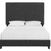 Queen Size Upholstered Platform Bed - Charcoal Gray - Image 3