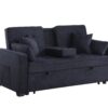 Cody II - Woven Fabric Convertible Sleeper Loveseat With Cup Holder, Charging Ports, Side Pocket, and Pocket Coil Seating - Dark Gray - Image 2