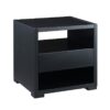 Accent Table, Sofa Side Table With Drawer And 2 Tier Shelves - Black - Image 4
