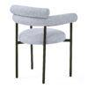 Modern Upholstered Armchair Dining Chairs With Metal Legs (Set of 2) - Gray - Image 9