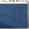 Bathroom Vanity With Ceramic Sink, Bathroom Storage Cabinet With 2 Drawers & Shelf, Freestanding Bathroom Cabinet - Blue - Image 24