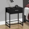 Accent Side Table, Storage Drawer, Contemporary & Modern - Black - Image 3