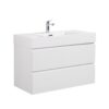 Alice - 36" Bathroom Vanity With Sink, Large Storage Wall Mounted Floating Bathroom Vanity For Modern Bathroom, One-Piece Sink Basin Without Drain And Faucet - White - Image 5
