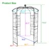 Metal Garden Arch Iron Garden Arbors Gazebo Dia High Birdcage Shape Pergola Pavilion For Wedding Ceremony Outdoor - Black - Image 5