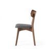 5 Piece Mid Century Walnut Dining Set With Upholstered Dining Chairs - Dark Gray / Brown - Image 11