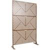 Freestanding Decorative Privacy Screen For Deck Balcony Patio, Metal Privacy Screen - Brown - Image 8