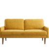 Sofa, European Style With Sleek Design, Modern & Vintage Flair, Upholstered 3 Seater Couch - Mustard Yellow - Image 2