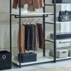 Fiona - Freestanding Walk In Wood Closet System & Metal Frame Melamine - White - Image 6