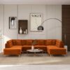 Brooke - U Shape Corner Sofa - Orange - Image 5