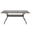 Celestine - Outdoor Cast Aluminum Dining Table With Floral Lattice Design And Umbrella Holder - Bronze - Image 5