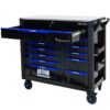 12 Layer Drawer Multi Purpose Tool Cart With Wheels And Iron Top - Black / Blue - Image 4