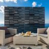 Outdoor & Indoor Privacy Screen Freestanding Decorative Panel Steel - Black - Image 4