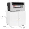Metal Printer Stand With Storage Mobile Printer Tables For Small Spaces With Door Adjustable Shelf File Cabinet On Wheels For Home Office - White - Image 22