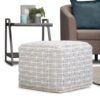 Noreen - Square Pouf - Light Blue / White - Image 6