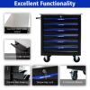 6 Drawer Multifunctional Tool Cart With Wheels - Black / Blue - Image 8