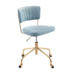 Tania - Contemporary Task Chair - Gold / Light Blue