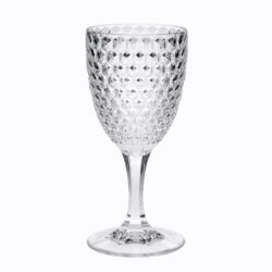 Diamond Cut Plastic Wine Glasses (Set of 4), Bpa Free Acrylic, Unbreakable Red & White Wine Glasses, 12Oz - Clear