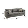 Laurissa - Linen Sofa With 4 Pillows - Light Gray - Image 7
