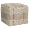 Elmer - Square Woven Pouf - Natural / Gray - Image 3