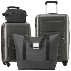 2 Piece Luggage Set With Bags Expanable Spinner Wheels ABS Lightweight Suitcase With Tsa Lock 20" / 24" - Dark Gray