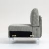 Modular Sectional Sofa Armless Seat Module, Corduroy Sectional Couch, Single Couch Modular Armless Accent Chair With Back Cushion - Gray - Image 7