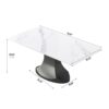 70.84" Modern Artificial Stone Panel Stainless Steel Curved Legs, Can Accommodate 6-8 People - White / Gray - Image 9