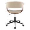 Vintage Mod - Mid-Century Modern Office Chair - Black / Walnut / Cream - Image 4