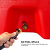 34 Gallon Gas Caddy With Wheels Fuel Transfer Tank Gasoline Diesel Can Fuel Storage Tank For Automobiles ATV Car Mowers Tractors Boat Motorcycle - Red - Image 6