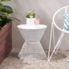 Contemporary Nevada Side Table With Mesh Design - Matte White - Image 4