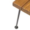 Zion - Industrial Wood And Metal Rectangular Bench With Faux Live Edge Design - Teak - Image 8