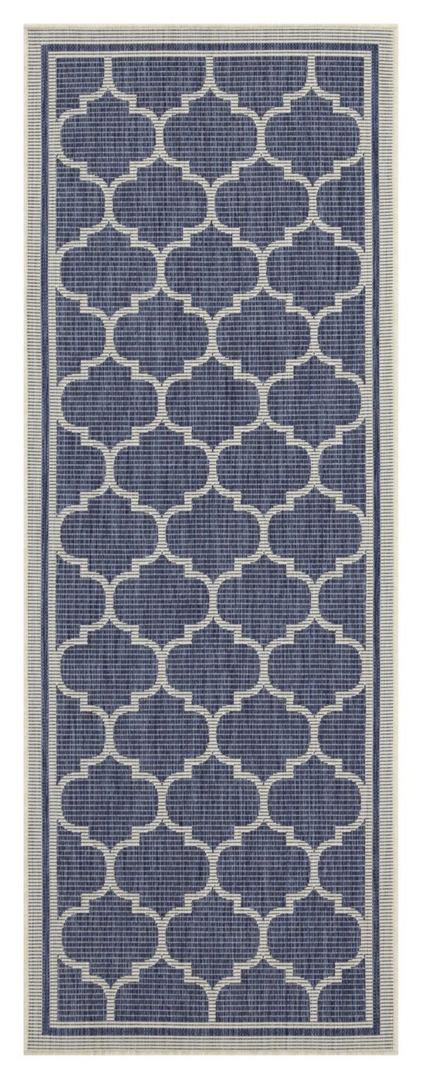 Sunshine - 2'7" X 7'3" Indoor, Outdoor Area Rug - Blue - Polypropylene