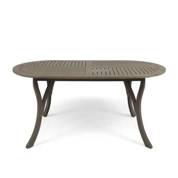 Acacia Wood Dining Table Stylish Outdoor Table - Gray