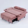 Contemporary Letter Striped Fabric Multi Functional Sofa Bed With Adjustable Armrests And Backrests - Pink - Image 16