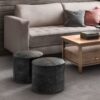 Connor - Round Pouf - Distressed Black - Image 6