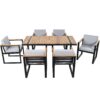 7 Pieces Outdoor Dining Set Patio Dining Table And Chair Set With And Removable Cushions For Patio, Backyard, Garden - Gray - Image 13