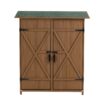 Outdoor Storage Shed With Lockable Door, Wooden Tool Storage Shed With Detachable Shelves & Pitch Roof - Yellow Brown - Image 14
