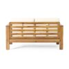 Acacia Wood Loveseat And Coffee Table Set With Cushions - Brown - Image 14