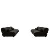 Modern Oversized Modular Sofa Set Chenille Fabric Living Room Sofa With Cylindrical Pillows, Freely Arrangeable - Black - Image 10