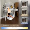 Vanity Table With LED Lights, Flip-Top Mirror And 2 Drawers, Jewelry Storage - Chic White - Image 14