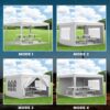 10'X10' Folding Canopy With 4 Removable Sidewalls Outdoor Event Shelter UPF 50+ Gazebo Portable Tents For Parties Beach Camping Wedding Ez Pop Up Canopy 4 Pieces Weight Bag + Carry Bag - White - Image 6