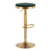 Dakota - Contemporary Upholstered Adjustable Barstool (Set of 2) - Gold / Green - Image 2
