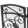 Mariella - Traditional Floral Iron Fireplace Screen With Ornate Design - Black / Brushed Silver - Image 7