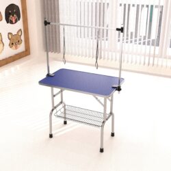 Large Grooming Table For Pet Dog And Cat With Adjustable Arm And Clamps Large Heavy Duty Animal Grooming Table - Blue