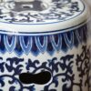 Ceramic Garden Stool, Small Side Tabel - White / Blue - Image 9